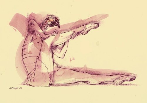 Sketch from the wonderful English National Ballet production “Broken Wings,” starring Ta