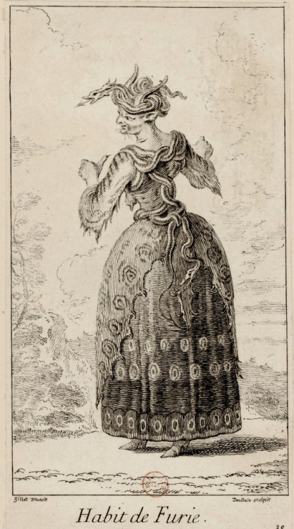 François Joullain  (1697-1778), &lsquo;Habit de Furie&rsquo;, 1725Sources: 1, 2, 3, 4