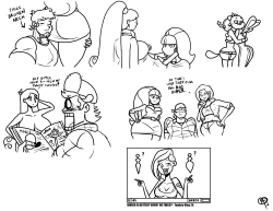 chillguydraws:  After I finished my homework I got to do some more stream doodles again. Seems everyone was in the mood for Thicc Trio shenanigans.   &lt; |D’‘‘