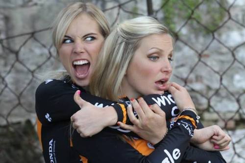 hm7:  Wiggle Honda Pro Cycling Team Launchfacebook.com The devil Emily Collins jokes with our Ger­ma
