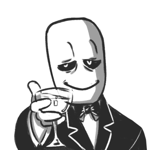 sugarkillsall:  So sometimes when I’m typing Gaster, I’ll sometimes mistype it initially as “gatser” and my brain immediately thinks   Wouldn’t he put the wineglass’ bottom through his hand like a cup-holder? 