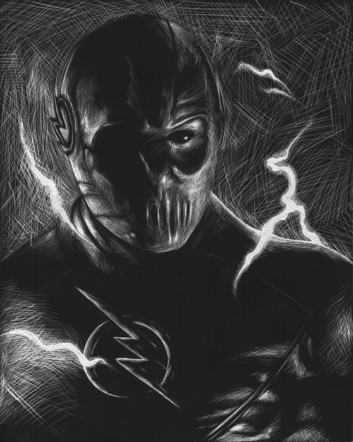 The CW’s Zoom on a 8″ x 10″ scratchboard.
