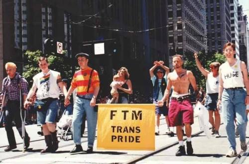 autismserenity:drag-tween:angrypedestrian:elierlick:FTM Trans Pride 1994From Stephen Ira on twitter,