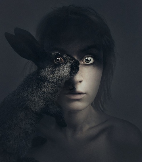 mymodernmet:Stunning Self Portraits of a Woman Sharing an Eye with Various Animals