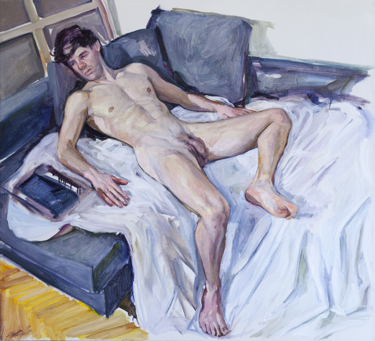 tomas-nemec:Martin 100x110 2017 oil on canvas