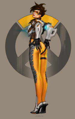 cyberclays:  Tracer - Overwatch fan art by