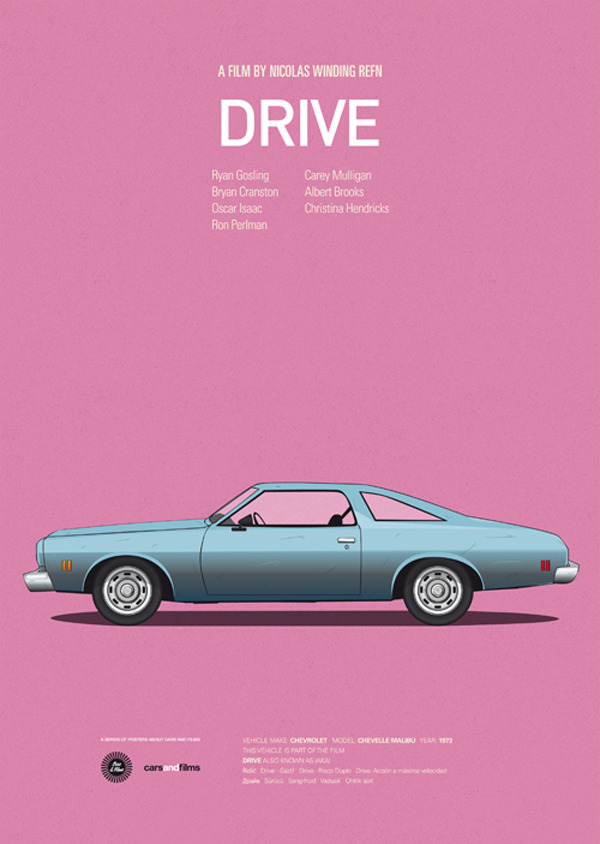 unknowngenre:  Cars and Films by Jesús Prudencio  Minimal posters of some of the