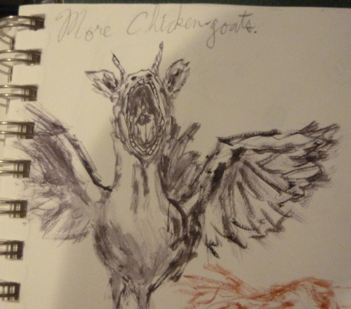 Stuff from my high school sketchbooks: part 5A chicken goat, more chicken goats, a rainbow of carrot