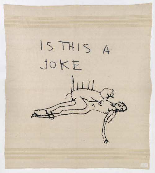 Tracey Emin, Is This a Joke, Embroidered blanket, 2009.