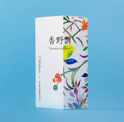 Beautifully illustrated packaging for spices, by Shang-Chun Tai