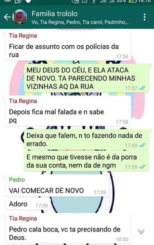 unicornio-descolorido: brutamente-meiga:   brutamente-meiga:   Enquanto isso no grupo da família…. Nos grupos eu sou o Pedro e o Lucas   Mais um round dessa família maravilhosa   Eu não sei quem é essa garota, mas quero ela como amiga, pra sempre!!!