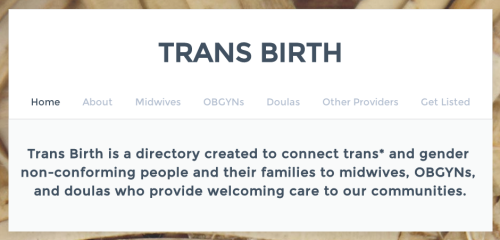 themidwifeisin: WHOA KIDS. I just found THIS AMAZING WEBSITE called Trans Birth.  It is “