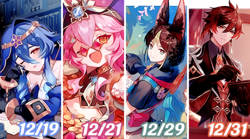 ⋆ Genshin Impact ✩ Character Birthday Art 2022 ⋆