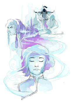 la-vaniteuse:  my own “korra evolution” fanart to try out a new digital watercolour style 