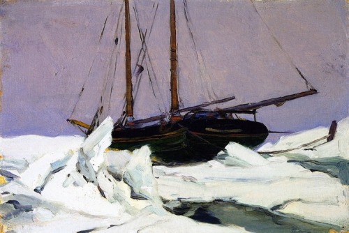 Schooner in the Ice Pack (study), 1915, Clarence Gagnon