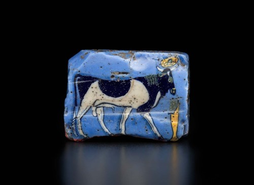 heaveninawildflower:‘Inlay of an Apis bull.’ Mosaic glass.Egyptian. Hellenistic Period (Ptolemaic Dy