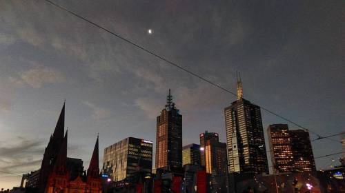 #moon #sky #skyscape #city #cityscape #buildings #skyline #melbourne #australia #melbmoment #instame