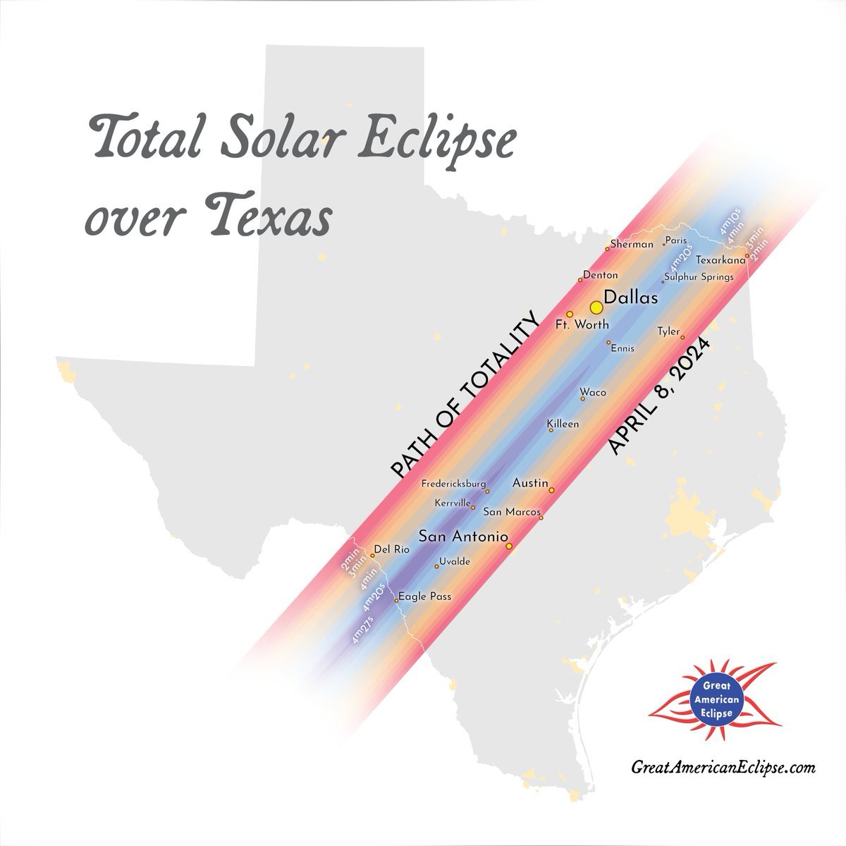 Total Solar Eclipse over Texas, April 8, 2024. by... Maps on the Web