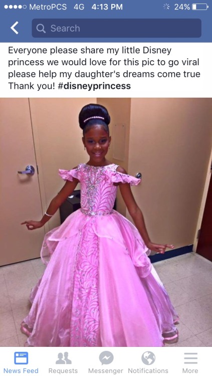 trublulotus: mochafleur: A woman on Facebook wants her daughters beautiful Disney princess photo to 