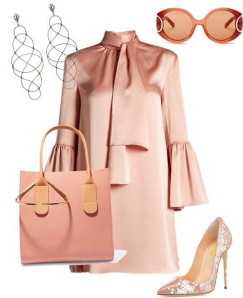 Pretty in pink by gaelle-gabby featuring plastic glassesFendi high neck dress, £1,320 / Wide w
