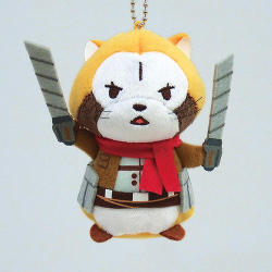 Raccoon Mikasa merchandise from the Shingeki no Kyojin x Araiguma Rasukaru (Rascal the Raccoon) collaboration!Release Date: May 13th/20th, 2016Retail Prices: 1,400 Yen (Plush mascot); 550 Yen (Can badge); 800 Yen (Rubber key ring)More from the Rascal