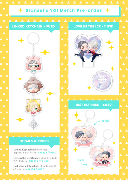 Hi guys, I’m opening Pre Order for my YOI merch again!Please take the time to look at my ticta