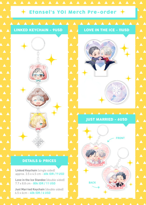 Hi guys, I’m opening Pre Order for my YOI merch again!Please take the time to look at my tictail!I a