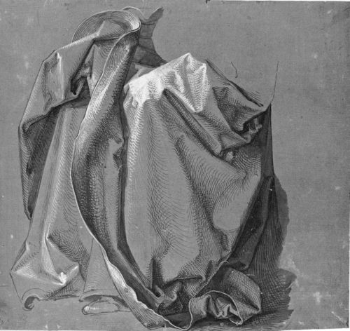 Albrecht Dürer, drapery studies, 1503-1508. Nuremberg, Germany. Via zeno.org