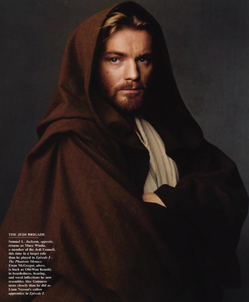  Ewan McGregor as Obi-Wan Kenobi in Vanity Fair throughout 23 years (1999, 2002, 2005, 2022)