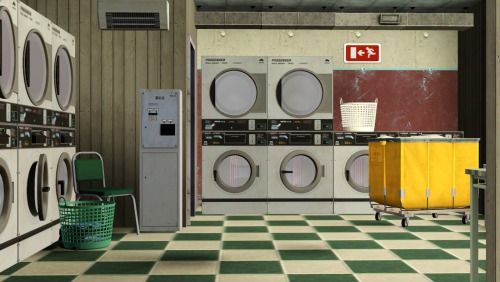 houseof84sims:Boroughsburg Laundromat I made a lot for @potato-ballad-sims world Boroughsburg. 