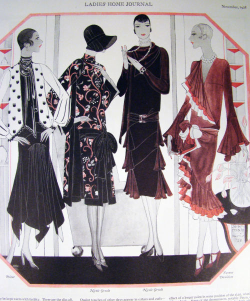 kittyinva:Kittyinva: November, 1928 French designs from “Ladies’ Home Journal”.