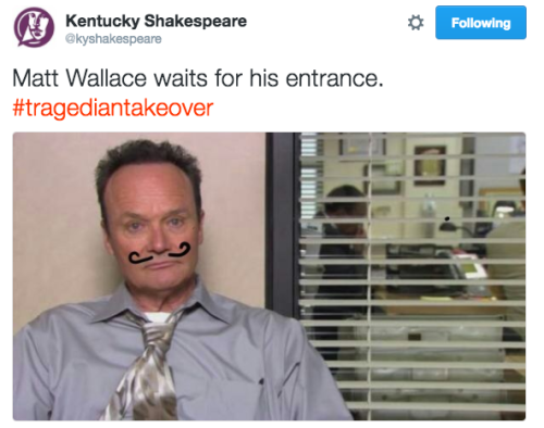 I took over Kentucky Shakespeare’s Twitter for a show.