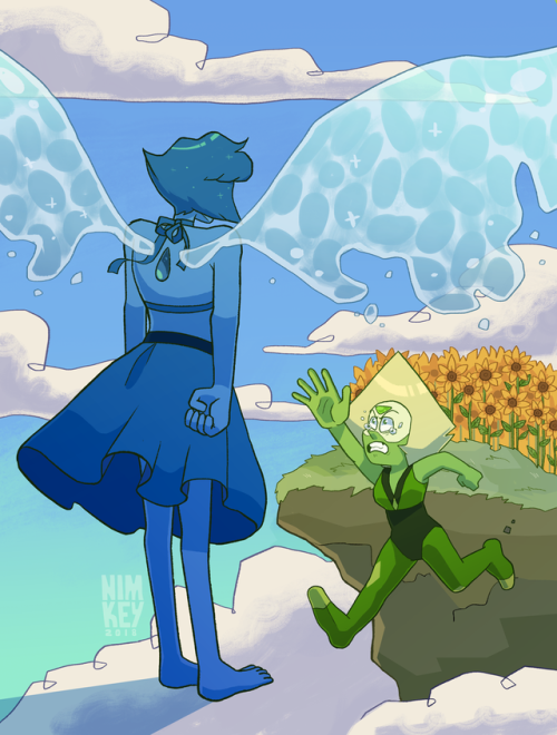 nimkey:  I’m re-submitting this illustration because I touched it up a lot/redrew Peridot and it’s relevant to what’s happening in the show right now, somewhat based on that one scene from mother 3 