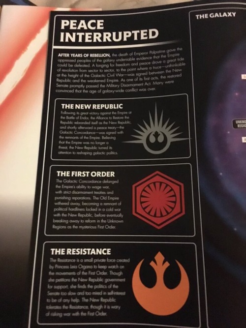 anghraine:fialleril:webofstarwars:Text explaining who the three groups in The Force Awakens are. I d