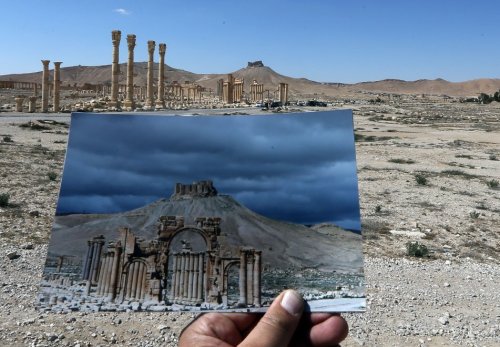 daisyskindajewish:  westsemiteblues:  enrique262:  irefiordiligi:  fotojournalismus:  Pictures of the UNESCO World Heritage site of ancient Palmyra taken following the recapture of the city by Syrian troops backed by Russian forces on March 27, 2016 show