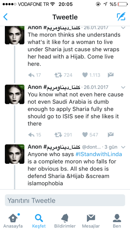 renae365:  oswhent: “The moron thinks she understands what’s it like for a woman to live under Sharia just cause she wraps her head with a Hijab. Come live here.”  Best thing I’ve seen all day  