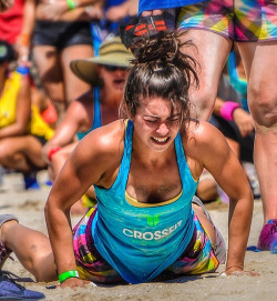 crossfitters:  Kristin Zobo. Burpees in the beach. @davidhelbig Photo 