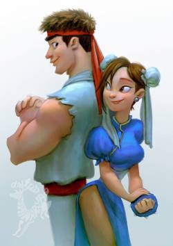 grimphantom:pinuparena:By David Lojaya  Chun-Li’s cute face :D  pixer&rsquo;s street fighters lol XD