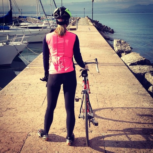 elenamartinello: Greatings from Garda Lake! #Riding with #Rapha #cycling #roadbike #garda #lake #spe