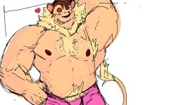chumpydoodles:  Summer bod lion on 3DS!