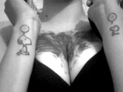 lulacherry:  #goodnigth #tattos #boobs #loveblackandgray