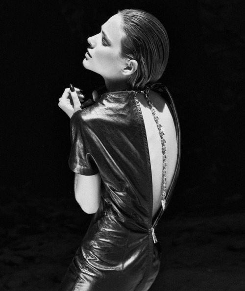 designerleather:Marta Espanol for Factice magazine - Gucci patent leather dress