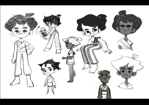 Here are some of my concepts ( and the final model sheet) for Edwin, a protagonist of our graduation