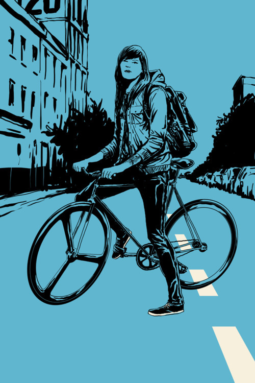tonightwedrinktomorrowweride:  Velo Girls by Artist Adams Carvalho . http://ffffixas.tumblr.com/