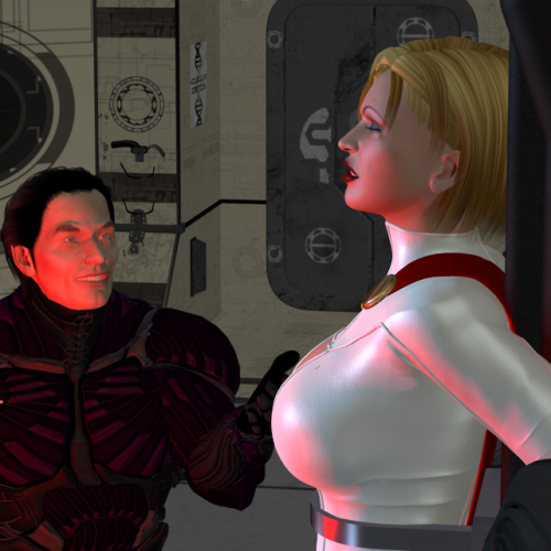 Some more 3D Poser art of me as Power Girl, as the prolonged electrotorture begins to take its toll 