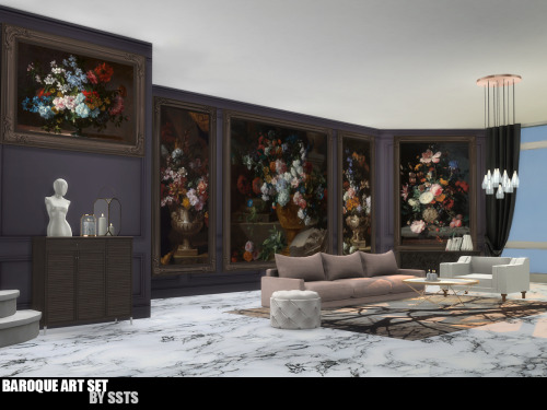 strangestorytellersims:strangestorytellersims: BAROQUE ART SET by SSTS New mesh Base game compatible