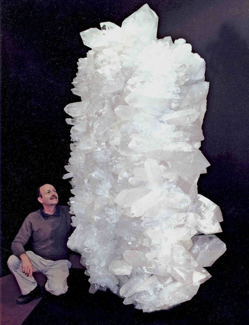 mineralists:  Giant Quartz Cluster… What if this crushed him..