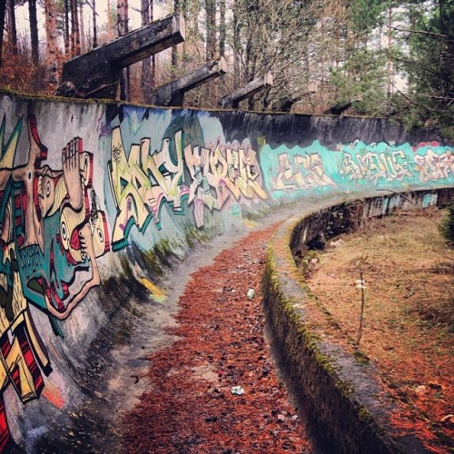 instagram:  Exploring Sarajevo’s Abandoned Olympic Park  To see more photos and videos of Sarajevo’s Olympic bobsled and luge track, explore the Olimpijski Bob Staza and Trebević location pages.  Stark against the dense forests of Trebević mountain
