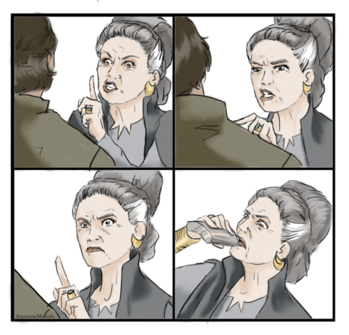 amazonmandy:amazonmandy:Leia is over your shit, Poe.In light of all the bad, we have Leia in Ep 9 to
