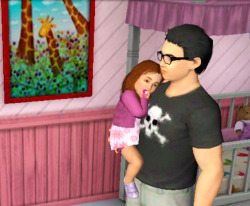 littlehannahsworld:  daddy and me on sims :3 I really like to play sims 3 like this :) I build the cutest rooms for me and clothing and just everything, haha.Â  And I have my daddy with me &lt;3Â  